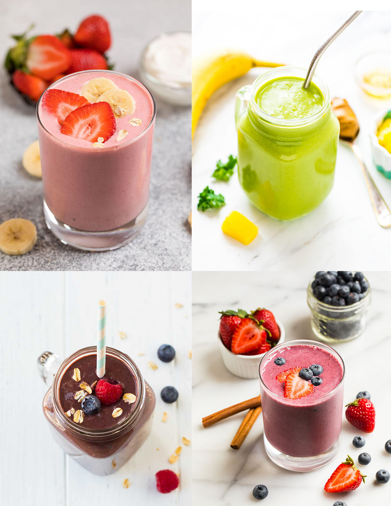 Delicious Healthy Breakfast Yogurt Smoothies -  4 ways