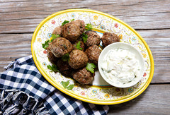 Grilled Lamb Meatballs with Yogurt Sauce